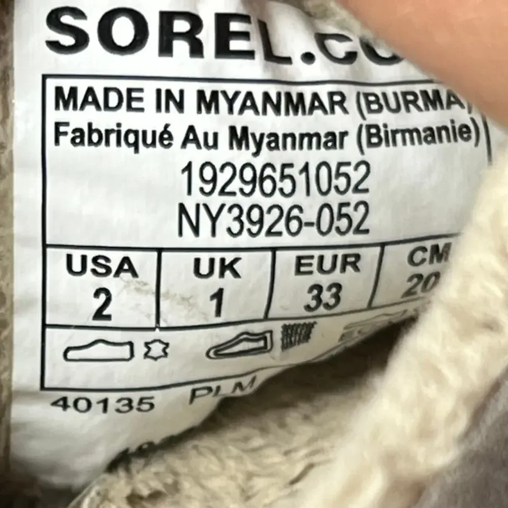 SOREL Lanner Ridge II Youth Slipper Quarry Dark Gray Slip On Shoes Size 2